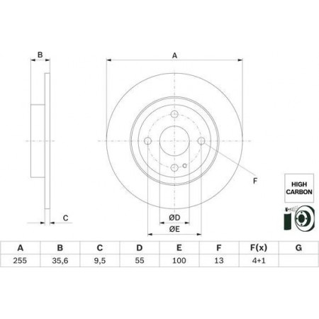 Disco de freno BOSCH 0 986 479 G72