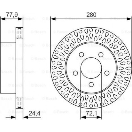 Disco freno JEEP WRANGLER I (YJ, SJ_), Fuoristrada aperto, 08.1986 - 08.1996 BOSCH 0 986 479 U00