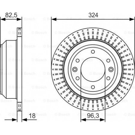 Disque de frein arrière droit-gauche adapté. HYUNDAI H-1 CARGO H-1 TRAVEL 2.5D 02.08- HYUNDAI H-1 (SR-CARGO), Cadre de support, 06.2000 - 10.2006 BOSCH 0 986 479 U29