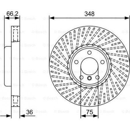 Brake disc BMW 5 Touring VI (F11), Touring, 11.2009 - 02.2017 BOSCH 0 986 479 W19