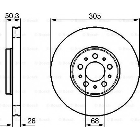 Brake disc VOLVO V70 II (285), Touring, 11.1999 - 12.2008 BOSCH 0 986 479 C59