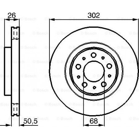 Bremsscheibe VOLVO 850 (855), Touring, 04.1992 - 10.1997 BOSCH 0 986 478 454