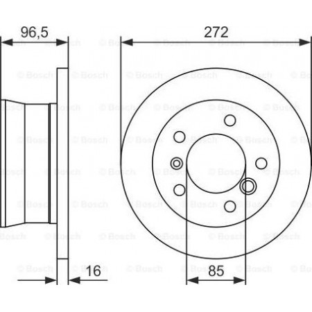 Remschijf MERCEDES-BENZ SPRINTER 2-t (901, 902), Draagframe, 01.1995 - 05.2006 BOSCH 0 986 479 B33