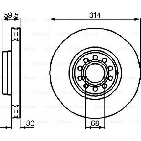 Disco freno AUDI A4 (8H7, B6, 8HE, B7), Cabriolet, 01.2002 - 12.2009 BOSCH 0 986 478 617