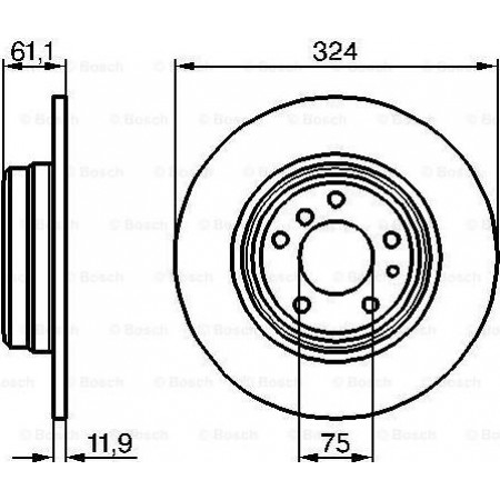 Brake disc BMW 8 (E31), Compartment, 01.1990 - 12.1999 BOSCH 0 986 478 095