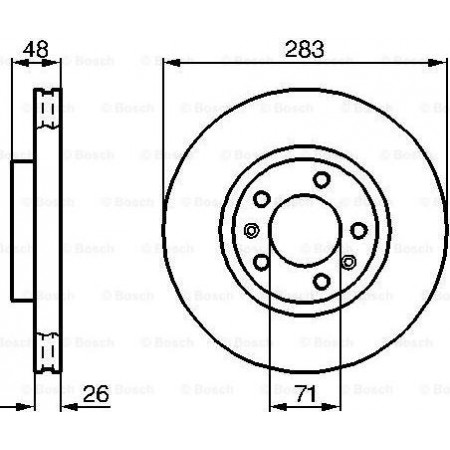 Brake disc CITROEN XM Estate (Y3), Touring, 05.1989 - 07.1994 BOSCH 0 986 478 125