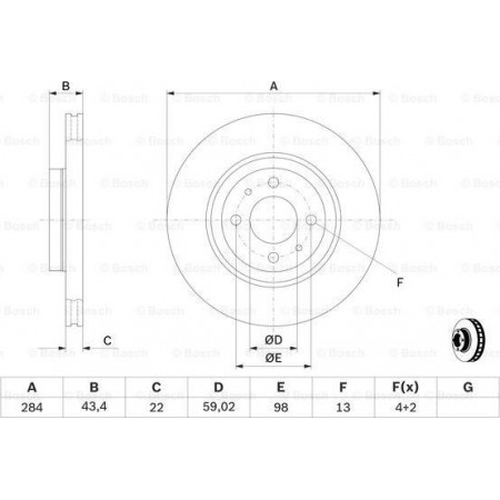 Disco freno ALFA ROMEO 155 (167_), Berlina, 01.1992 - 12.1997 BOSCH 0 986 479 B49