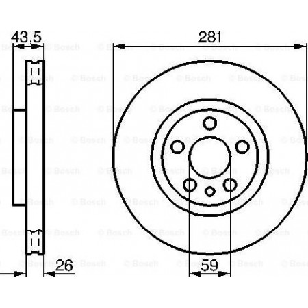 Disco freno PEUGEOT EXPERT (223), Telaio di supporto, 12.1995 - 12.2006 BOSCH 0 986 478 812