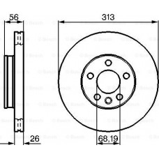 Brake disc AUDI A5 (8TA), Sportback, 07.2007 - 01.2017 BOSCH 0 986 478 296