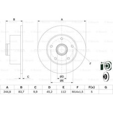 Brake disc AUDI A4 (8D2, B5), Sedan, 11.1994 - 12.2001 BOSCH 0 986 479 B48