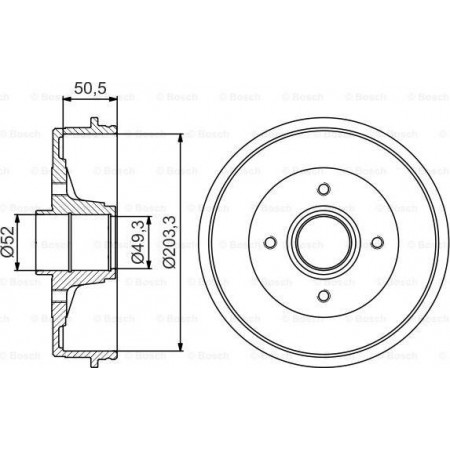 Tambor de freno NISSAN MICRA C+C III (K12), Cabrio, 08.2005 - BOSCH 0 986 477 197