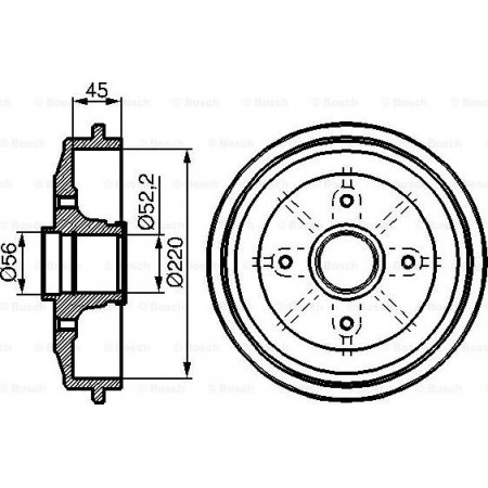 Remtrommel PEUGEOT 208 I (CA_, CC_), Hatchback, 03.2012 - BOSCH 0 986 477 151