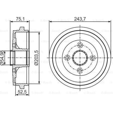 Tamburo freno NISSAN MICRA IV (K13_), Hatchback, 05.2010 - BOSCH 0 986 477 292