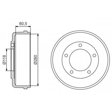 Rear brake drum fits. FORD TRANSIT 2.0D-2.4D 01.00-05.06 FORD TRANSIT (FA_), Van, 01.2000 - 05.2006 BOSCH 0 986 477 203