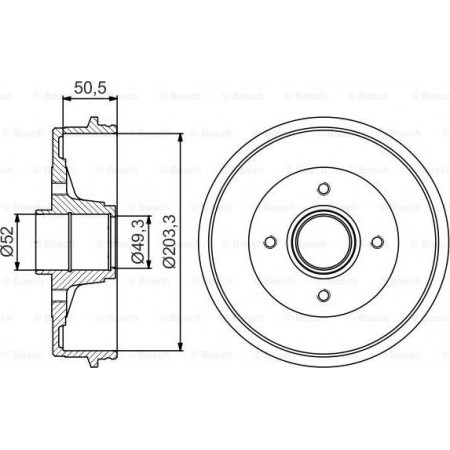 Remtrommel RENAULT TWINGO I (S06_), Hatchback Van, 03.1993 - 06.2012 BOSCH 0 986 477 210