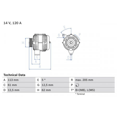 Alternator 14V 120A se potriveste. ALFA ROMEO 159 FIAT BRAVO II CROMA GRANDE PUNTO STILO OPEL ASTRA H ASTRA H GTC ASTRA H-KOMBI VAUXHALL ASTRA Mk V (A04), Turism, 08.2004 - 10.2012 BOSCH 0 986 049 530