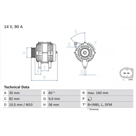 Alternateur 14V 90A convient. AUDI A4 B5 A6 C5 SKODA SUPERB I VW PASSAT B5 PASSAT B5.5 1.6-2.8 11.94-03.08 AUDI A6 Avant (4B5, C5), Touring, 11.1997 - 01.2005 BOSCH 0 986 044 300