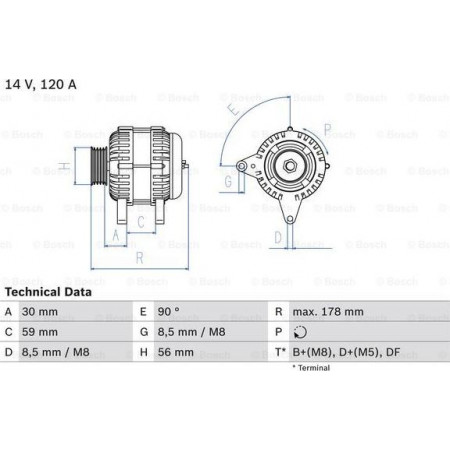 Générateur / Alternateur VW PASSAT V (3B2), Berline, 08.1996 - 12.2001 BOSCH 0 986 040 350