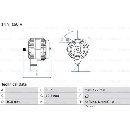 Adatto per alternatore 14 V 150 A. MERCEDES ATEGO ATEGO 2 CITARO 2 CITARO O 530 CONECTO O 345 ECONIC INTOURO TOURINO O 510 UNIMO MERCEDES-BENZ CITARO (O 530), Autobus, 01.1998 - BOSCH 0 986 047 210