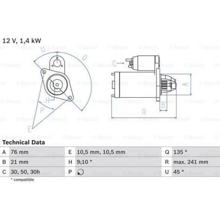 Anlasser Anlasser 12V 14kW passt. BMW 3 E30 3 E36 5 E28 5 E34 Z1 2.0-2.7 09.81-12.95 BMW 3 - III (E36), Coupé, 10.1991 - 05.1999 BOSCH 0 986 014 840