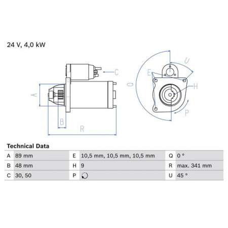 Demaror Incepator 24V 4kW se potriveste. SCANIA 2 3 3 BUS 4 4 BUS PGRT DC11.01-OSC11.03 01.81- SCANIA 2 - series, 05.1980 - 03.1998 BOSCH 0 986 011 280