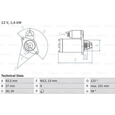 Demaror Incepator 12V 14kW se potriveste. AUDI A4 B5 A4 B6 A4 B7 A6 C5 A8 D2 A8 D3 ALLROAD C5 CABRIOLET B3 SKODA SUPERB I VW PAS AUDI A8 (4D2, 4D8), Sedan, 03.1994 - 12.2005 BOSCH 0 986 018 340