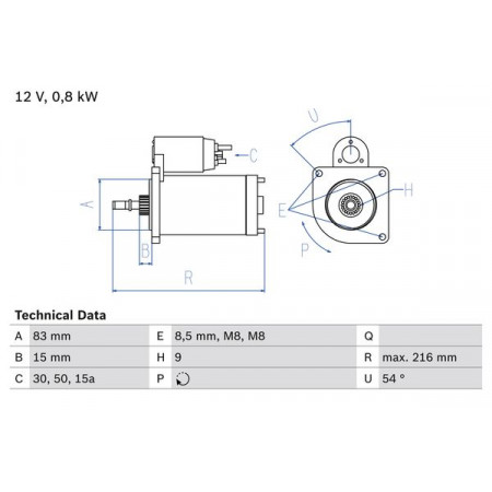 Demaror Incepator 12V 08kW se potriveste. VW DERBY GOLF II JETTA II POLO POLO CLASSIC POLO II POLO-HATCHBACK SCIROCCO 1.0-1.1-1. VW GOLF I (155), Sabrioleta, 01.1979 - 08.1993 BOSCH 0 986 013 590