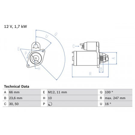Anlasser Anlasser 12V 17kW passt. AUDI A4 ALLROAD B8 A4 B8 A5 A6 C7 Q5 2.0D 11.07-09.18 AUDI Q5 (8RB), Crossover, 11.2008 - 12.2017 BOSCH 0 986 024 030