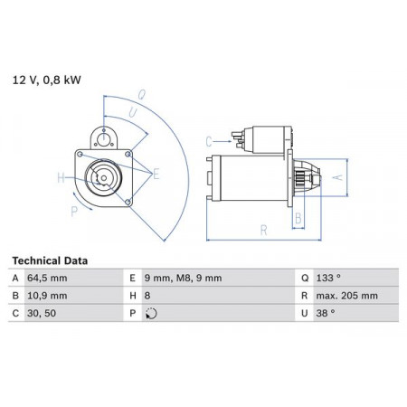 Acionador de partida 12V 08kW se encaixa. FIAT BRAVA BRAVO I MAREA PALIO PUNTO PUNTO-HATCHBACK SEICENTO - 600 SIENA LANCIA Y 1.1 FIAT SIENA (178_, 172_), Sedan, 04.1996 - 12.2016 BOSCH 0 986 024 210