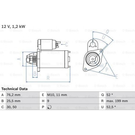 Elektromotor BMW 1 (3 deurs) I (E81), Hatchback, 09.2006 - 09.2012 BOSCH 0 986 020 890