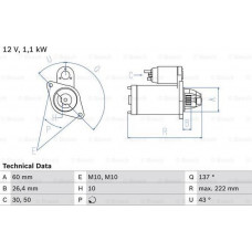 Moteur électrique MERCEDES-BENZ CLASSE M (W164), Crossover, 02.2005 - 12.2012 BOSCH 0 986 021 800