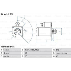 Elektromotor RENAULT MEGANE II (LM0/1_), Sedan, 08.2003 - BOSCH 0 986 021 741