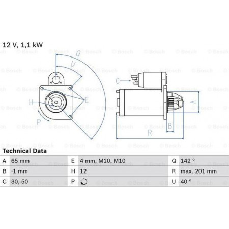 Moteur électrique RENAULT CLIO II (SB0/1/2_), Fourgon à hayon, 09.1998 - BOSCH 0 986 021 741