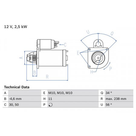 Acionador de partida 12V 25kW se encaixa. DS DS 4 DS 5 DS 7 CITROEN C4 C4 GRAND PICASSO I C4 GRAND PICASSO II C4 I C4 II C4 PICA PEUGEOT EXPERT (V_), Estrutura de suporte, 09.2016 - BOSCH 0 986 023 850