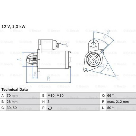 Starterstarter 12V 14kW past erop. SUZUKI GRAND VITARA II IGNIS I IGNIS II JIMNY LIANA SWIFT III SWIFT IV SX4 WAGON R 1.3 SUZUKI SWIFT IV (FZ, NZ), Hatchback, 10.2010 - BOSCH 0 986 023 230