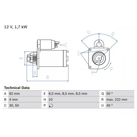 Anlasser Anlasser 12V 17kW passt. OPEL ASTRA H ASTRA H GTC ASTRA H-KOMBI ASTRA J ASTRA J GTC INSIGNIA A INSIGNIA A COUNT VAUXHALL ASTRAVAN Mk V (A04), Kombi, 03.2005 – BOSCH 0 986 022 061