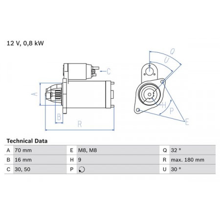 Acionador de partida 12V 08kW se encaixa. SMART CABRIO CITY-COUPE CROSSBLADE FORTWO ROADSTER 0.6-0.7 07.98-02.07 SMART FORTWO (450), Compartimento, 01.2004 - 02.2007 BOSCH 0 986 022 151