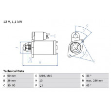 Anlasser Anlasser 12V 11kW passt. MERCEDES C T-MODELL S204 C W204 E A207 E C207 E T-MODELL S212 E W212 GLK