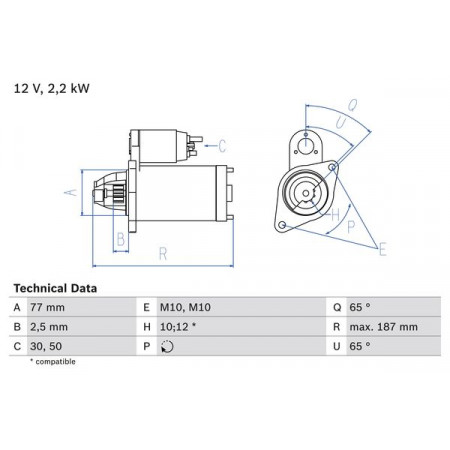 Anlasser Anlasser 12V 22kW passt. MITSUBISHI L 300 III L200 L200 - TRITON L400 MIRAGE IV PAJERO II PAJERO SPORT II 1.3-2 MITSUBISHI L200 / TRITON (KA_T, KB_T), Tragrahmen, 03.2006 - 12.2015 BOSCH 0 986 022 720