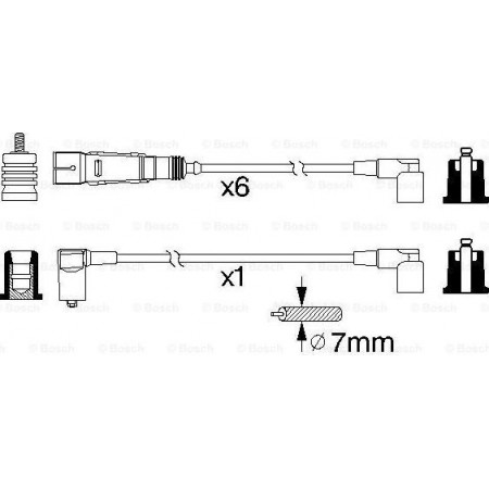Set fise bujii MERCEDES-BENZ SL (C107), Compartiment, 01.1972 - 08.1985 BOSCH 0 986 356 335