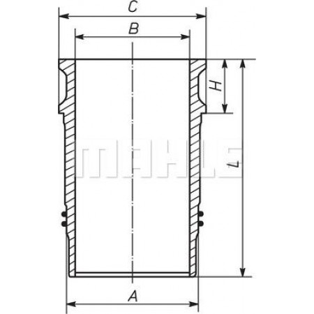 Cilindervoering Binnendiameter. 127 mm lengte. Flensdiameter 271 mm. 151 mm met O-ringen past. SCANIA 4 4 BUS K N SCANIA N - serie, Bus, 03.2006 - MAHLE 061 LW 00100 001