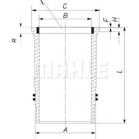 Camasa cilindru Cylinder liner inner diameter. 130mm length. 258mm flange diameter. 1642mm MERCEDES ACTROS MP2 - MP3 TOURI MERCEDES-BENZ ACTROS MP2 / MP3 (934.03), 10.2002 - MAHLE 005 WN 10 01