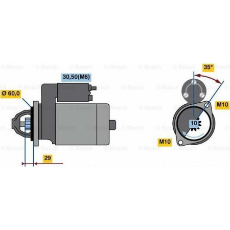 Demaror Incepator 12V 17kW se potriveste. JEEP GRAND CHEROKEE III 3.0D 05.06-12.10 MERCEDES-BENZ VIANO (W639), Dubita, 09.2003 - BOSCH 0 001 115 051
