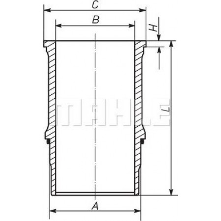 Camasa cilindru Cylinder liner inner diameter. 128mm length. 268mm flange diameter. 1538mm MAN LIONS STAR TGA NEOPLAN SKY MAN TGA (H36), 03.2000 - MAHLE 227 WN 65 01