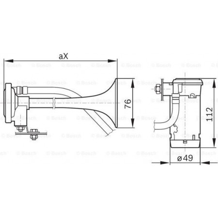 Claxon Fanfare pneumatic 24V 795Hz 117dB fits. DAF BOSCH 0 328 006 002