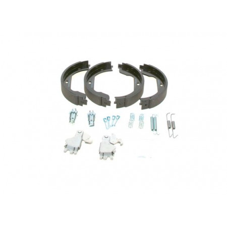 Jeu de mâchoires de frein. Le frein à sabot de frein à main s'adapte. BMW 3 E46 5 E39 5 E60 5 E61 5 GRAN TURISMO F07 6 E63 6 E64 7 E65 E66 VW TOUAREG (7LA, 7L6, 7L7), Crossover, 10.2002 - 01.2013 BOSCH 0 204 113 805