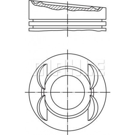 Piston 8451 AUDI A3 TT VW EOS GOLF IV GOLF V MULTIVAN T5 PHAETON TOUAREG TRANSPORTER T5 3.2 04.02-06.10 VW TRANSPORTER V (7JD, 7JE, 7JL, 7JY, 7JZ, 7FD), Cadre support, 04.2003 - 08.2015 MAHLE 028 03 12