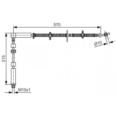 Furtun frana Furtun-conducta de frana flexibil Fata Dreapta lungime 315-885mm-570mm M10x1 se potriveste. LAND ROVER DISCOVERY IV LAND ROVER DISCOVERY IV (L319), Crossover, 09.2009 - BOSCH 1 987 481 A64