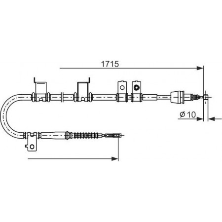 Câble, frein de stationnement HYUNDAI i30 (FD), Touring, 10.2007 - 06.2012 BOSCH 1 987 482 907