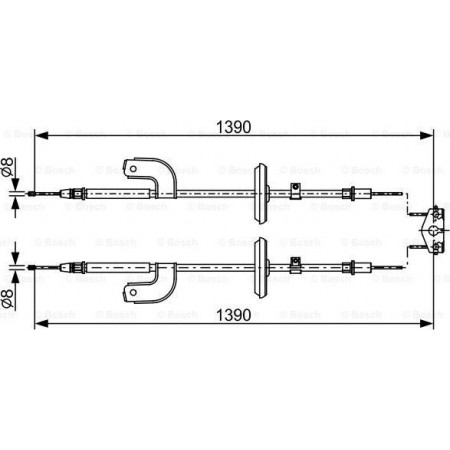 Cavo freno di stazionamento CHEVROLET AVEO (T300), Berlina, 03.2011 - BOSCH 1 987 482 459